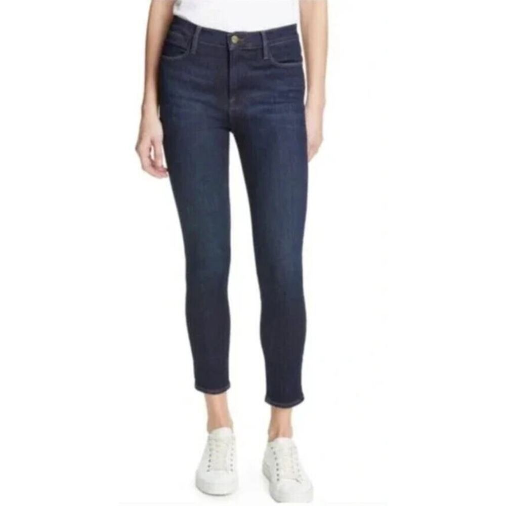 Frame Women's Le High Waist Crop Skinny Distressed Jeans in Samira 29 MSRP $198